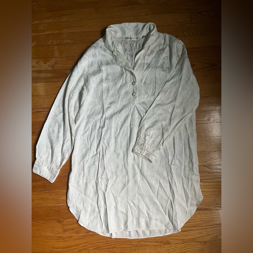 Victoria Secret Patterned White Shirt Dress- Medium